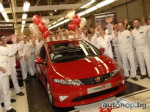 Honda произведе 1 000 000 броя Civic в Суиндън