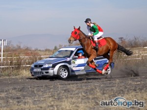 Скоростна гонка между автомобилен ас и бегови ат